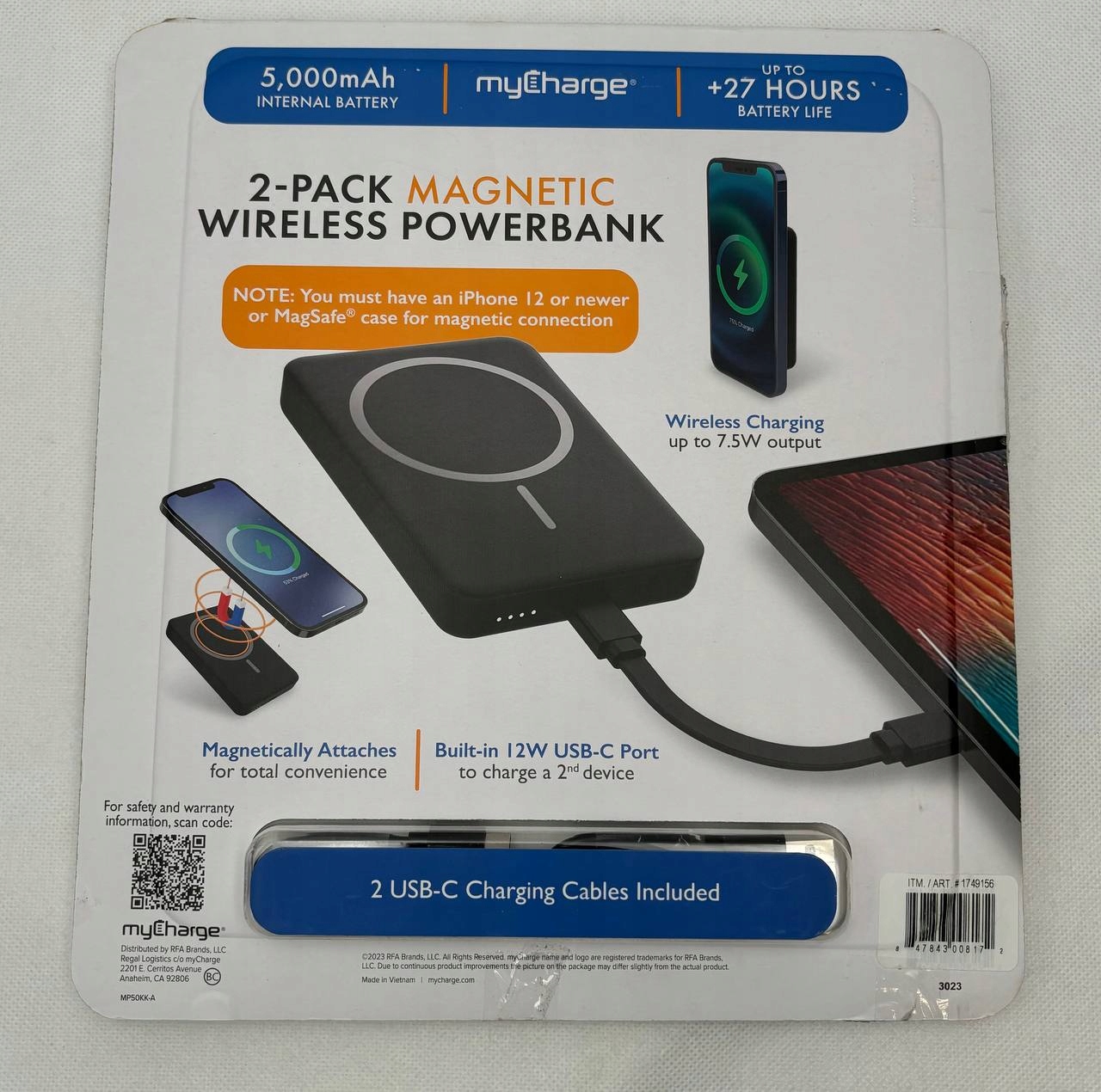 thumb MyCharge 5000mAh Magnetic Powerbank (2 Pack) for Magsafe Phones - Black (Powystawowy)