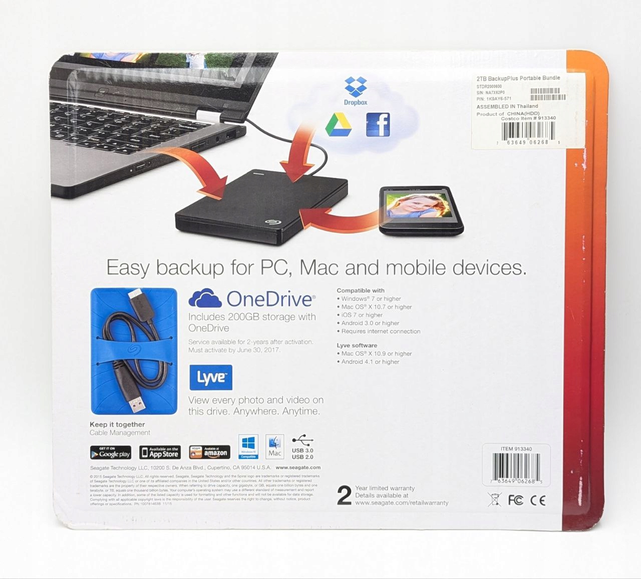 thumb Dysk zewnętrzny HDD Seagate Backup Plus Slim 2TB zestaw