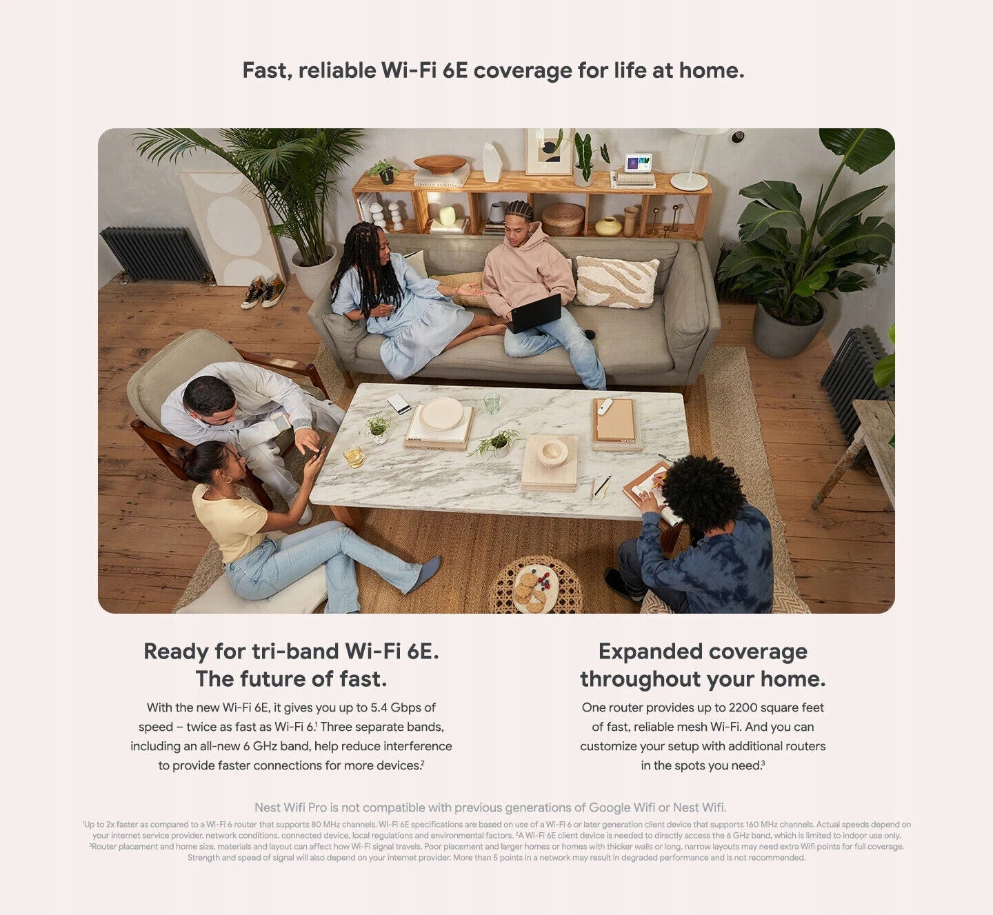 thumb Router Google Nest Wifi Pro 802.11ax Wi-Fi 6 4 szt GA03691-US (Powystawowy)