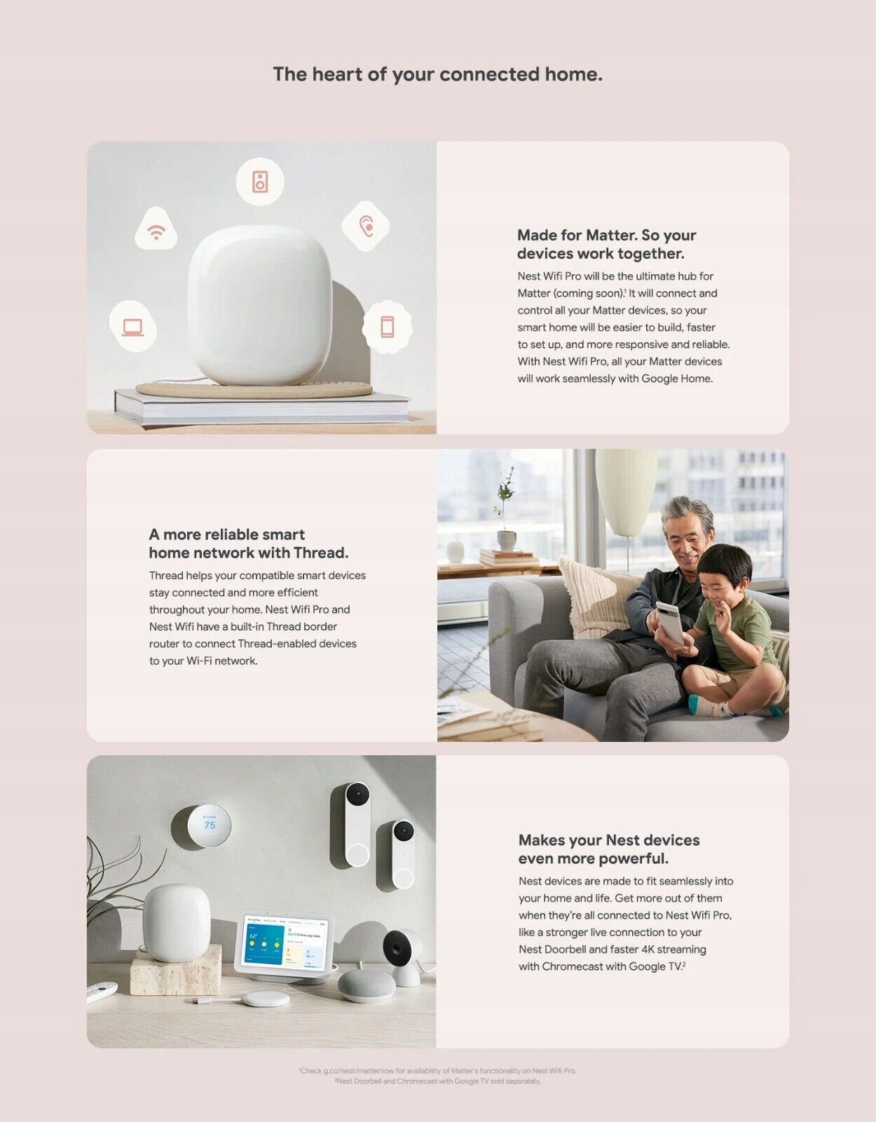 thumb Router Google Nest Wifi Pro 802.11ax Wi-Fi 6 4 szt GA03691-US (Powystawowy)