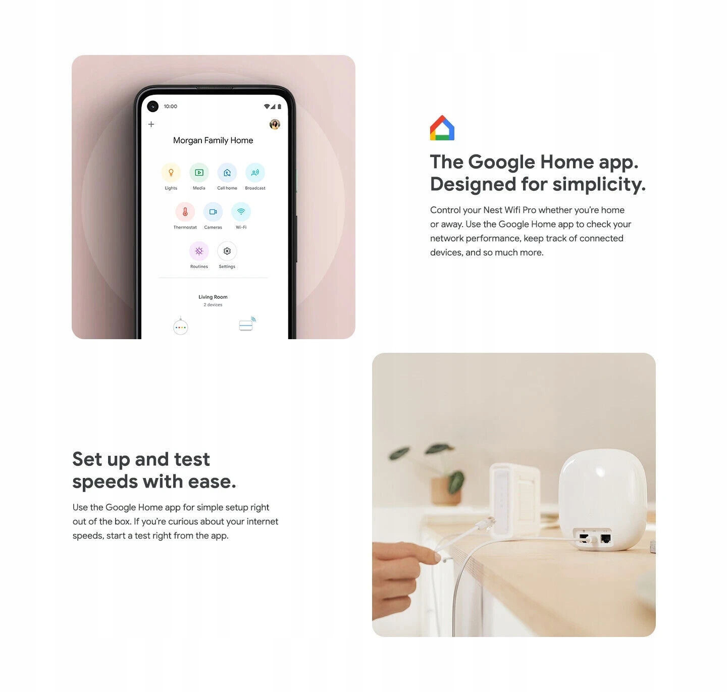 thumb Router Google Nest Wifi Pro 802.11ax Wi-Fi 6 4 szt GA03691-US (Powystawowy)