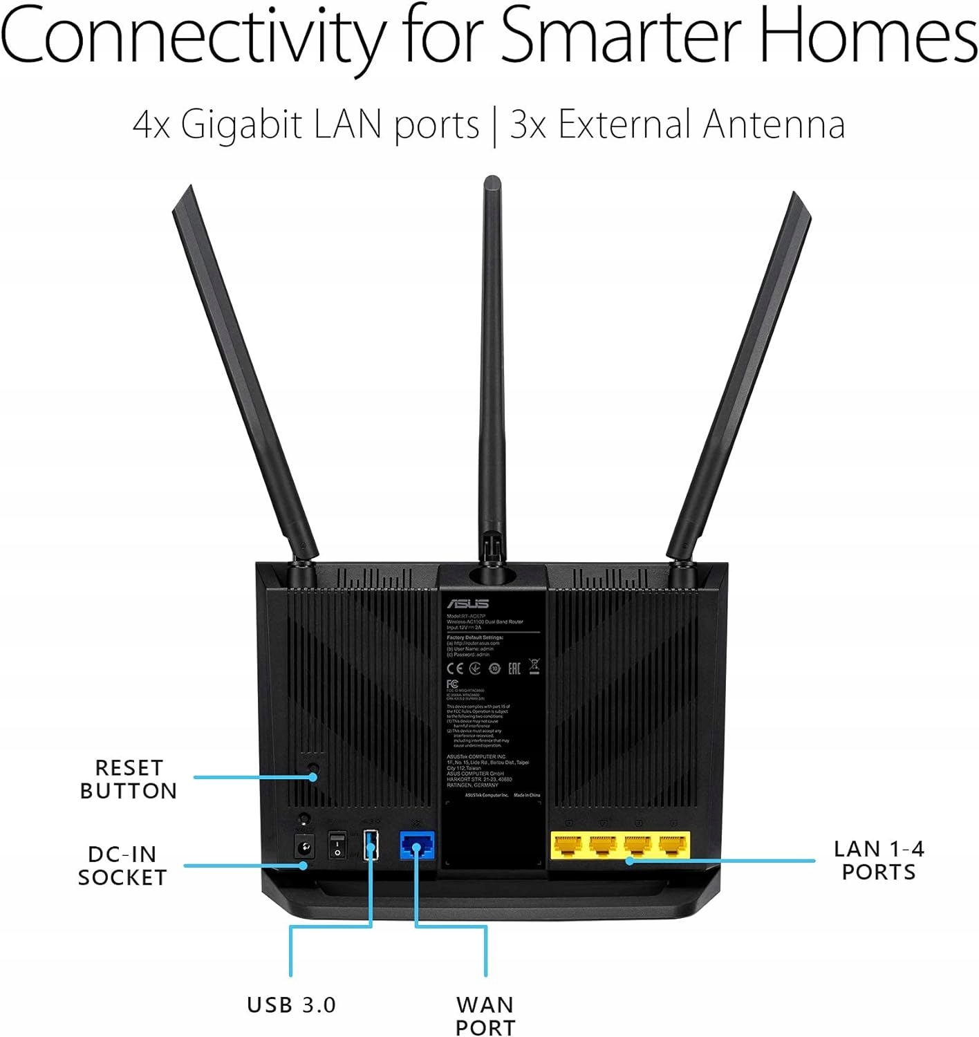thumb Router ASUS RT-AC67P AC1900 Dual Band Gigabit WiFi5 (Powystawowy)