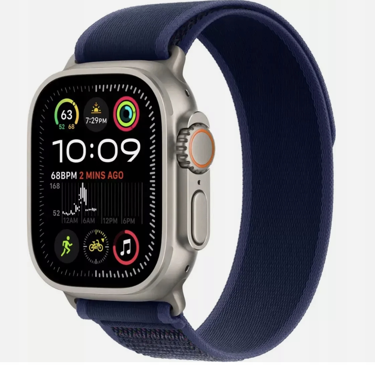 thumb Bransoleta Apple do Apple Watch 49mm Blue Natural Titanium Trail Loop M/L